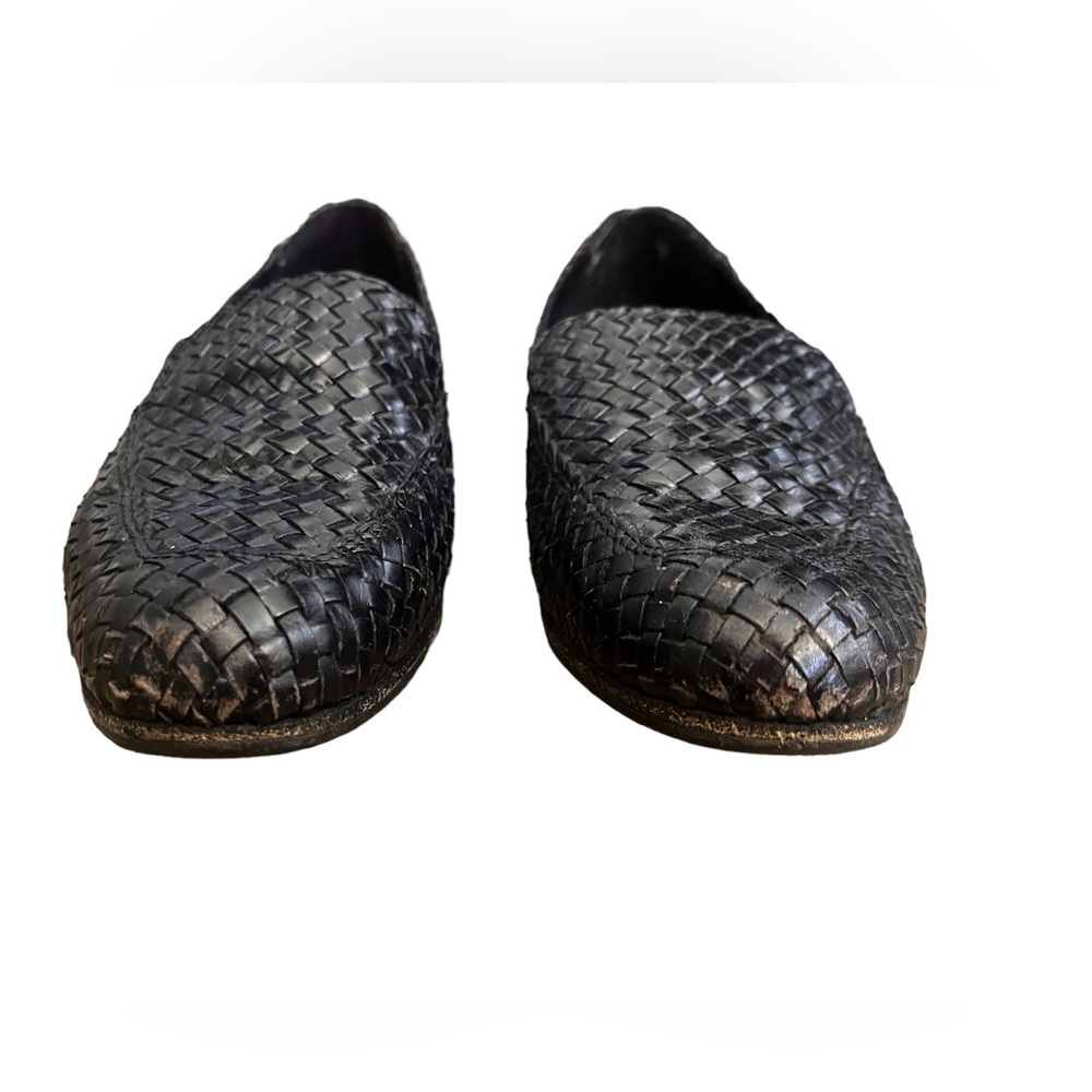 Eddie Bauer Vintage Black Woven Weave Loafers Made in Italy Size 8.5 - Picture 2 of 9